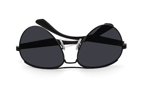 simsearch:400-04376209,k - Stylish Black Sunglasses on White Background Photographie de stock - Aubaine LD & Abonnement, Code: 400-09119590