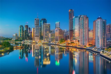 simsearch:400-09119811,k - Cityscape image of Brisbane skyline, Australia during sunrise. Stock Photo - Budget Royalty-Free & Subscription, Code: 400-09119660