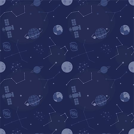 stars cartoon galaxy - Blue space seamless pattern Stock Photo - Budget Royalty-Free & Subscription, Code: 400-09119745