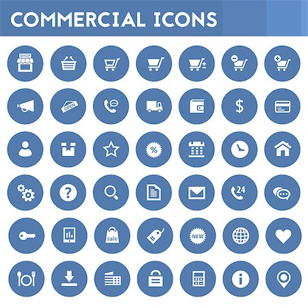 simsearch:400-08696973,k - Trendy flat design big commercial icons set Photographie de stock - Aubaine LD & Abonnement, Code: 400-09119816