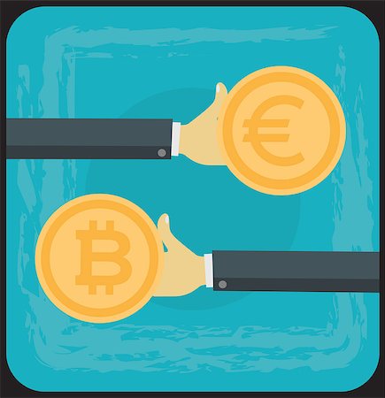 simsearch:6113-09160220,k - Vector concept cartoon illustration of bitcoin exchange on cryptocurrency markets Stockbilder - Microstock & Abonnement, Bildnummer: 400-09119845