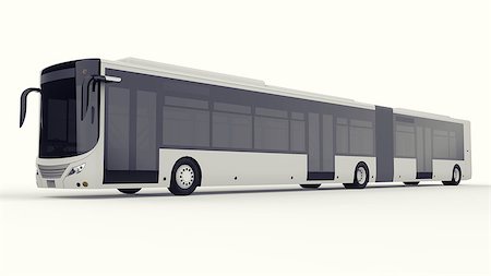 A large city bus with an additional elongated part for large passenger capacity during rush hour or transportation of people in densely populated areas. Model template for placing your images and inscriptions. 3d rendering Photographie de stock - Aubaine LD & Abonnement, Code: 400-09119890