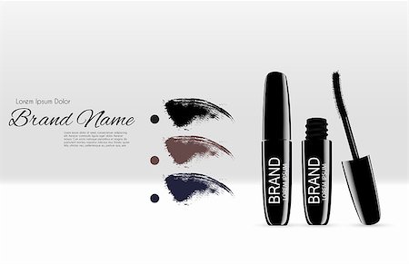 package template - Fashion Design Makeup Cosmetics Product  Template for Ads or Magazine Background.  Mascara Product Series Reportv 3D Realistic Vector Iillustration. EPS10 Stock Photo - Budget Royalty-Free & Subscription, Code: 400-09119977