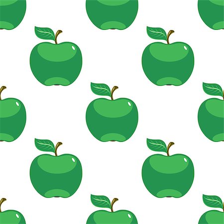 Apple green white seamless pattern background. Vector illustration Foto de stock - Royalty-Free Super Valor e Assinatura, Número: 400-09110016