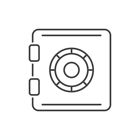 simsearch:400-08134004,k - Safe outline icon on white Fotografie stock - Microstock e Abbonamento, Codice: 400-09110241
