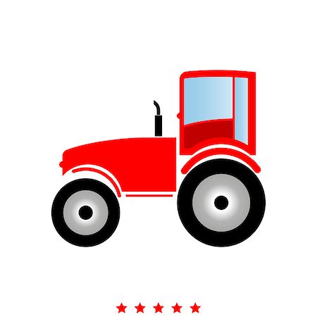 Tractor  it is icon . Flat style . Stock Photo - Budget Royalty-Free & Subscription, Code: 400-09110405