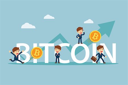 simsearch:6113-09160220,k - Businessman are happy at the bitcoin prices up. Cryptocurrency market concept. Flat cartoon character design. Stockbilder - Microstock & Abonnement, Bildnummer: 400-09110437