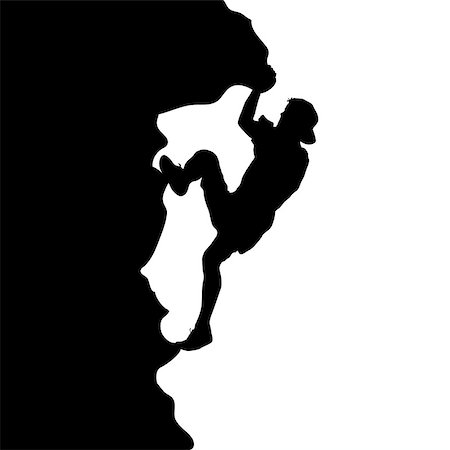 simsearch:400-04441774,k - Black silhouette rock climber on white background. Stock Photo - Budget Royalty-Free & Subscription, Code: 400-09110609