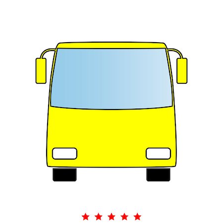 simsearch:400-08162481,k - Bus it is icon . Flat style . Stock Photo - Budget Royalty-Free & Subscription, Code: 400-09110626