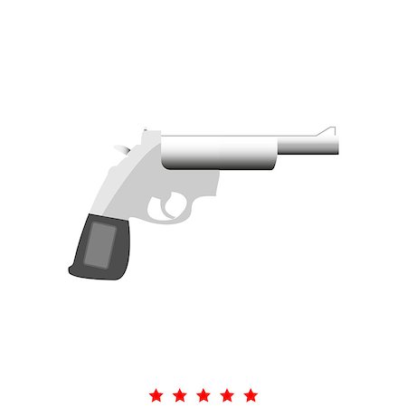 serhii435 (artist) - Gun revolver it is icon . Flat style . Photographie de stock - Aubaine LD & Abonnement, Code: 400-09110639