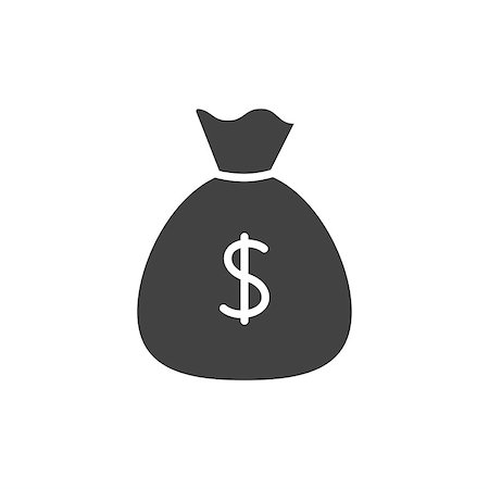 simsearch:400-04419107,k - Sack of money black icon on white Stock Photo - Budget Royalty-Free & Subscription, Code: 400-09110671