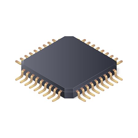 processor vector icon - Microchip isolated on white background. Isometric vector illustration. Stock Photo - Budget Royalty-Free & Subscription, Code: 400-09110689