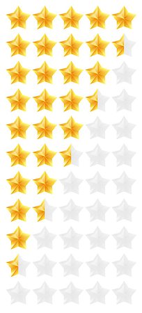 3D gold stars rating icon set. Isolated quality rate status level for web or app from five to zero. Vector illustration. Stockbilder - Microstock & Abonnement, Bildnummer: 400-09110692