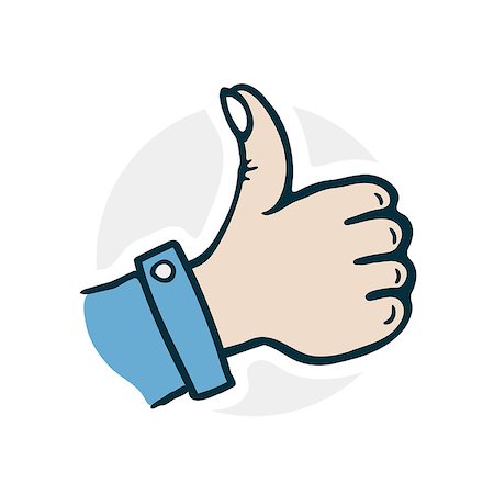 Hand Laik icon. Vector sticker of a funny cartoon style Stock Photo - Budget Royalty-Free & Subscription, Code: 400-09112387