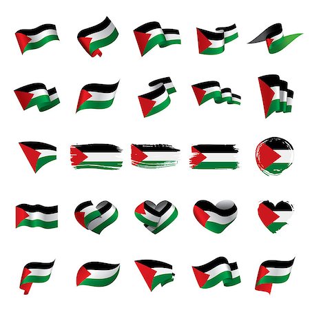 simsearch:400-09112791,k - Palestine flag, vector illustration on a white background Stock Photo - Budget Royalty-Free & Subscription, Code: 400-09112647