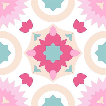 pastel pink house - Tile pastel decorative floor tiles vector pattern or seamless background Stock Photo - Budget Royalty-Free & Subscription, Code: 400-09112696
