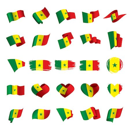 dakar, senegal - Senegal flag, vector illustration on a white background Stock Photo - Budget Royalty-Free & Subscription, Code: 400-09112704