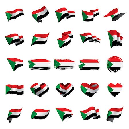 simsearch:400-09115392,k - Sudan flag, vector illustration on a white background Foto de stock - Super Valor sin royalties y Suscripción, Código: 400-09112713