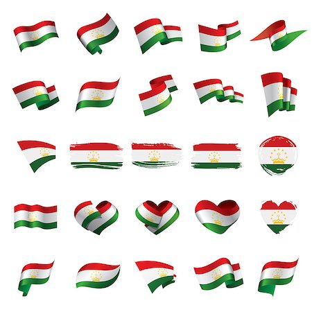 simsearch:400-09115392,k - Tajikistan flag, vector illustration on a white background Foto de stock - Super Valor sin royalties y Suscripción, Código: 400-09112756