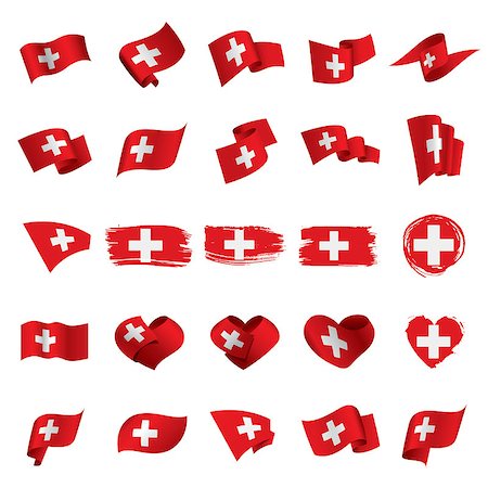 simsearch:400-09115392,k - Switzerland flag, vector illustration on a white background Foto de stock - Super Valor sin royalties y Suscripción, Código: 400-09112758