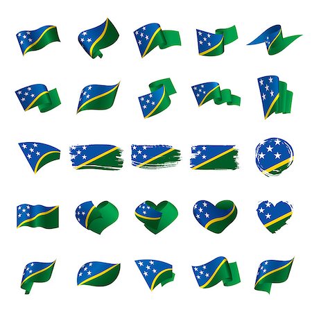 solomon islands - Solomon Islands flag, vector illustration on a white background Stock Photo - Budget Royalty-Free & Subscription, Code: 400-09112769