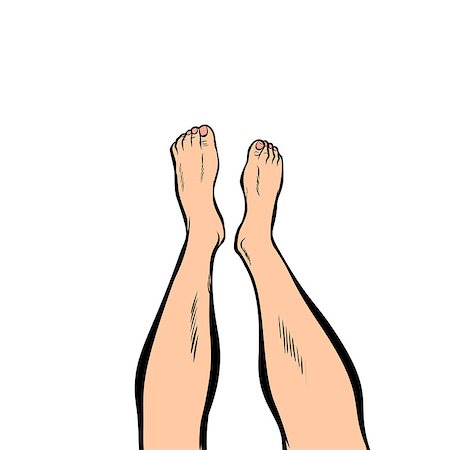 human feet isolated on white background. Comic book cartoon pop art retro illustration Foto de stock - Super Valor sin royalties y Suscripción, Código: 400-09112803