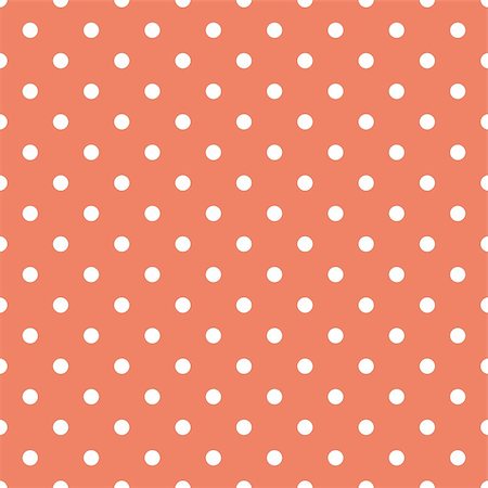 simsearch:400-07428310,k - Tile vector pattern with white polka dots on pastel coral orange background Stock Photo - Budget Royalty-Free & Subscription, Code: 400-09112837