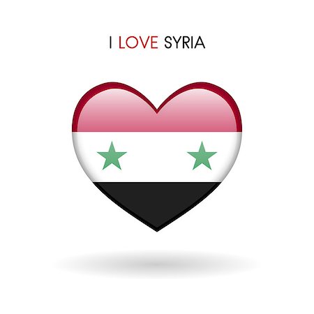 simsearch:400-09097931,k - Love Syria symbol. Flag Heart Glossy icon on a white background isolated vector illustration eps10 Fotografie stock - Microstock e Abbonamento, Codice: 400-09112944