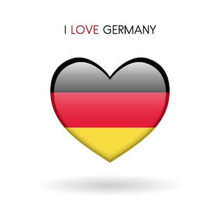 simsearch:400-09115392,k - Love Germany symbol. Flag Heart Glossy icon on a white background isolated vector illustration eps10 Foto de stock - Super Valor sin royalties y Suscripción, Código: 400-09112946