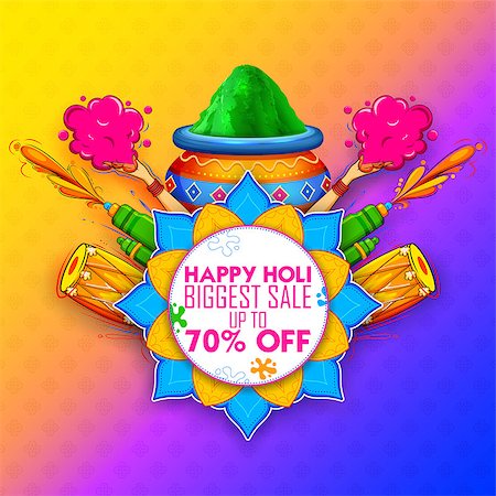 simsearch:400-08833647,k - illustration of colorful Happy Holi Advertisement Promotional background for Festival of Colors celebration greetings Photographie de stock - Aubaine LD & Abonnement, Code: 400-09112966