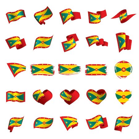 simsearch:400-09115392,k - Grenada flag, vector illustration on a white background Foto de stock - Super Valor sin royalties y Suscripción, Código: 400-09112998