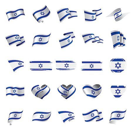 simsearch:400-05157469,k - Israel flag, vector illustration on a white background Stock Photo - Budget Royalty-Free & Subscription, Code: 400-09113002