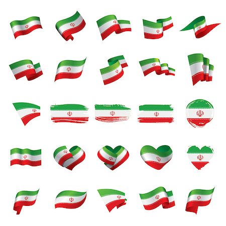 Iran flag, vector illustration on a white background Stock Photo - Budget Royalty-Free & Subscription, Code: 400-09113003