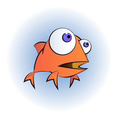 Vector illustration of a happy goldfish cartoon character waving Stock Photo - Budget Royalty-Free & Subscription, Code: 400-09113047