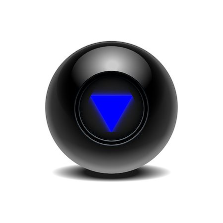 simsearch:400-04478467,k - The magic ball of predictions for decision-making. Realistic black Eight Ball isolated on a white background. Vector illustration EPS 10 Stock Photo - Budget Royalty-Free & Subscription, Code: 400-09113070