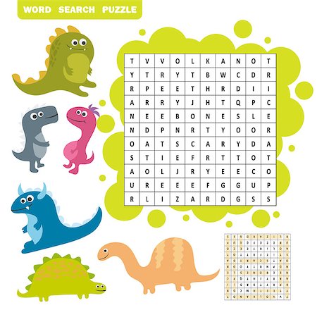 simsearch:400-08673629,k - Logic game for learning English. Find the hidden dino words by vertical or horizontal lines Foto de stock - Royalty-Free Super Valor e Assinatura, Número: 400-09113098