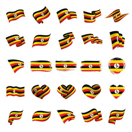 Uganda flag, vector illustration on a white background Stock Photo - Budget Royalty-Free & Subscription, Code: 400-09113090