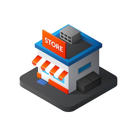 simsearch:400-08379241,k - Flat isometric store logo, isolated vector icon, online shopping and e-commerce concept web market Foto de stock - Super Valor sin royalties y Suscripción, Código: 400-09113119