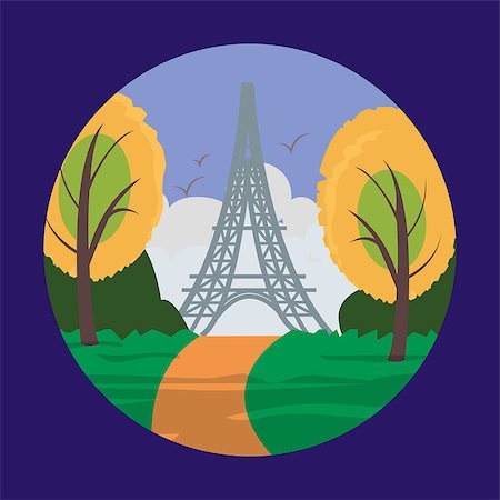 simsearch:400-07112628,k - Eiffel tower in Paris for travel design. Vector illustration or banner Photographie de stock - Aubaine LD & Abonnement, Code: 400-09113129