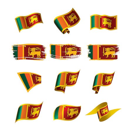 simsearch:400-09115392,k - Sri Lanka flag, vector illustration on a white background Foto de stock - Super Valor sin royalties y Suscripción, Código: 400-09113135