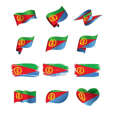 simsearch:400-09115392,k - Eritrea flag, vector illustration on a white background Foto de stock - Super Valor sin royalties y Suscripción, Código: 400-09113158