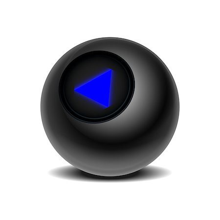 simsearch:400-04478467,k - The magic ball of predictions for decision-making. Realistic black Eight Ball isolated on a white background. Vector illustration EPS 10 Stock Photo - Budget Royalty-Free & Subscription, Code: 400-09113198