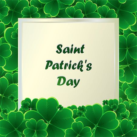 simsearch:400-06569678,k - Vector Happy Saint Patricks Day Background with clover. Vector Illustration EPS10 Stock Photo - Budget Royalty-Free & Subscription, Code: 400-09113255