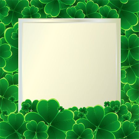 simsearch:400-06569678,k - Vector Happy Saint Patricks Day Background with clover. Vector Illustration EPS10 Stock Photo - Budget Royalty-Free & Subscription, Code: 400-09113256
