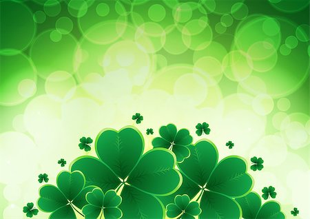 simsearch:400-06569678,k - Vector Happy Saint Patricks Day Background with clover. Vector Illustration EPS10 Stock Photo - Budget Royalty-Free & Subscription, Code: 400-09113258