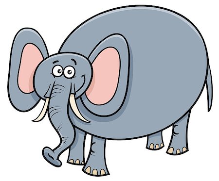 simsearch:400-07309629,k - Cartoon Illustration of Cute Funny Elephant Animal Character Photographie de stock - Aubaine LD & Abonnement, Code: 400-09113279