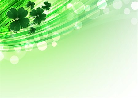 simsearch:400-06569678,k - Vector Happy Saint Patricks Day Background with clover. Vector Illustration EPS10 Stock Photo - Budget Royalty-Free & Subscription, Code: 400-09113299