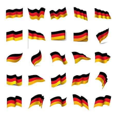 simsearch:400-05136582,k - Germany flag, vector illustration on a white background Stockbilder - Microstock & Abonnement, Bildnummer: 400-09113290