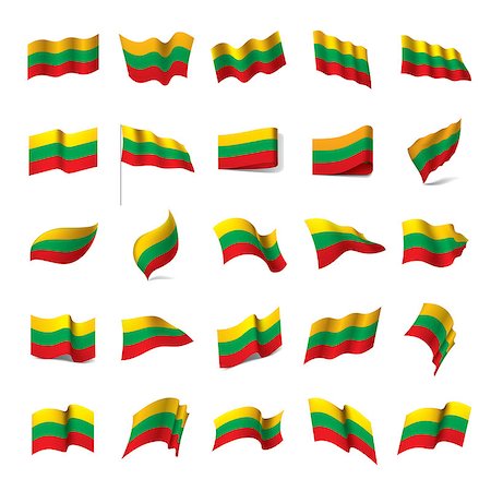 simsearch:400-09112791,k - Lithuania flag, vector illustration on a white background Stock Photo - Budget Royalty-Free & Subscription, Code: 400-09113291