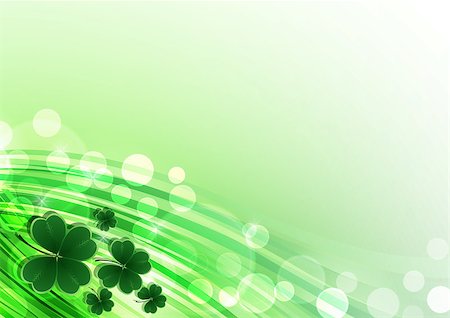 simsearch:400-06569678,k - Vector Happy Saint Patricks Day Background with clover. Vector Illustration EPS10 Stock Photo - Budget Royalty-Free & Subscription, Code: 400-09113300
